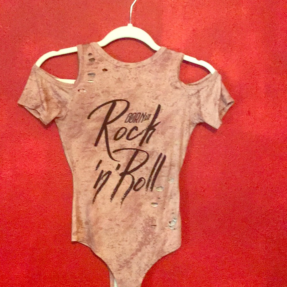 off the shoulder ripped bodysuit